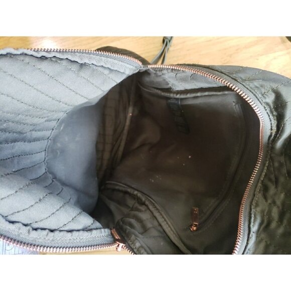 Ted Baker Backpack Akija Satin Quilted Bow Large Rose Gold Hardware Dark Green - Picture 9 of 10